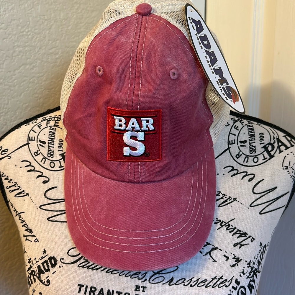 Adams Bar S trucker hat with adjustable strap NWT